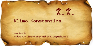 Klimo Konstantina névjegykártya